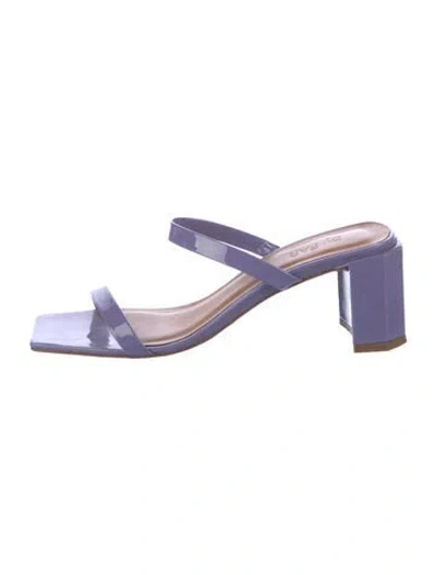 Pre-owned By Far Patent Leather Slides In Purple