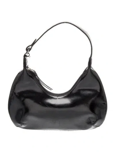 Pre-owned By Far Patent Leather Top Handle Bag In Black