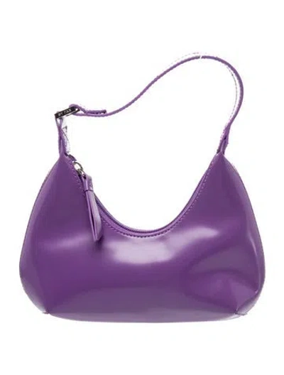Pre-owned By Far Patent Leather Top Handle Bag In Purple
