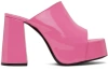 BY FAR PINK BRAD HEELED SANDALS