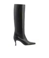 By Far Pointy Design And Knee Boots In Black
