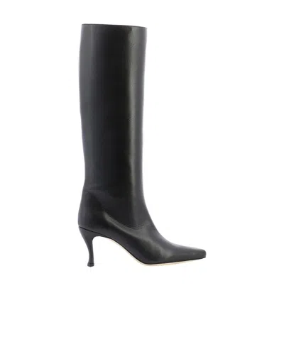 By Far Pointy Design And Knee Boots In Black