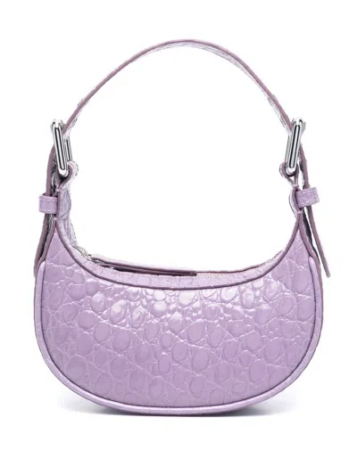By Far Pre By Far Mini Soho Crocodile-effect Shoulder Bag In Purple