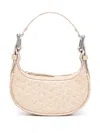 By Far Pre By Far Mini Soho Crocodile-embossed Shoulder Bag In Beige