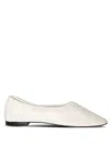 By Far Off-white Prudence Creased Ballerina Flats In Neutrals