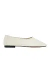 By Far Prudence Creased Round Head Ballet Shoes In White