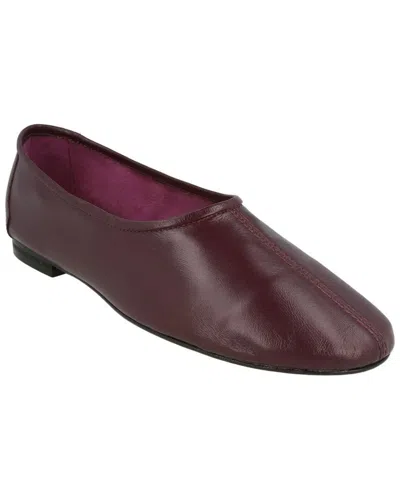 By Far Prudence Leather Flat In Burgundy