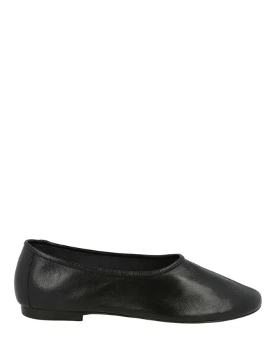 By Far Prudence Leather Flats In Black