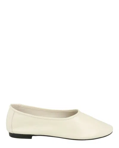By Far Prudence Leather Flats In White