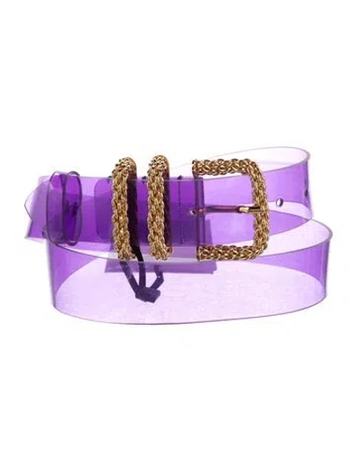 Pre-owned By Far Pvc Belt In Purple