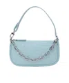 By Far Rachel Croc-embossed Leather Bag In Blue