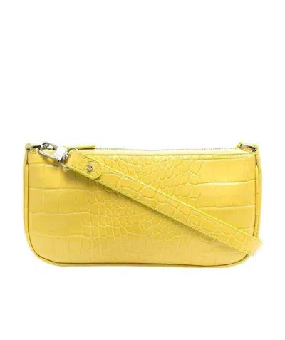 By Far Rachel Croco Embossed Bag In Yellow