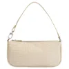 By Far Rachel Hobo Bag -  - Cream - Croc Embossed Leather In Beige