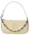 By Far Rachel Mini Croc-embossed Leather Shoulder Bag In White