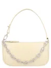 By Far Mini Rachel Cream Crocodile Leather Shoulder Bag In White