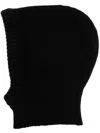 By Far Ribbed-knit Wool Balaclava In Black