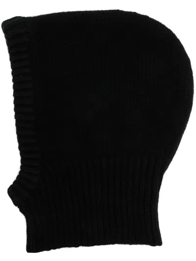 By Far Ribbed-knit Wool Balaclava In Black