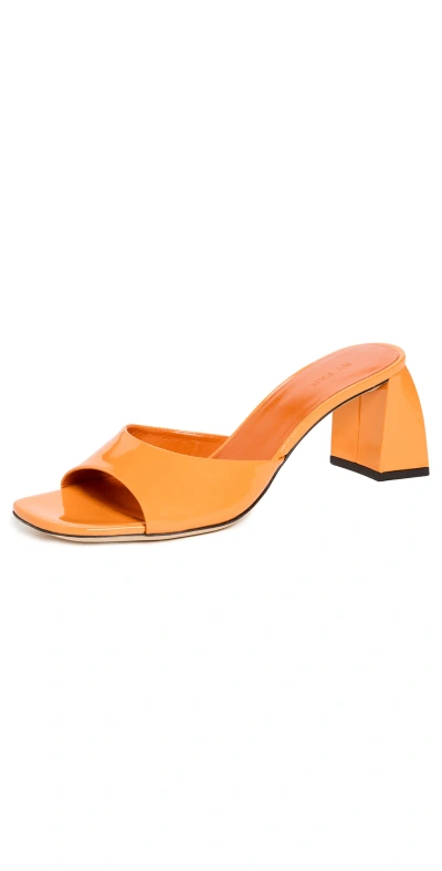 By Far Romy Patent Leather Sandals Orange