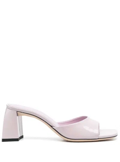 BY FAR 'ROMY' PINK MULES IN PATENT LEATHER WOMAN BY FAR