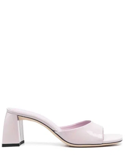 BY FAR 'ROMY' PINK MULES IN PATENT LEATHER WOMAN BY FAR