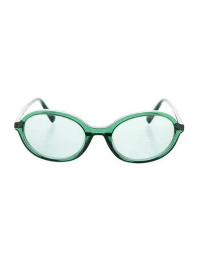 Pre-owned By Far Round Tinted Sunglasses In Clear/green