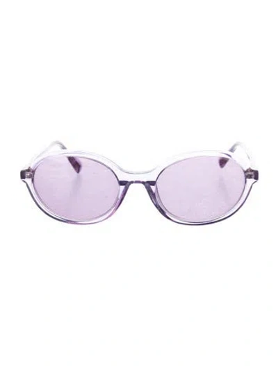 Pre-owned By Far Round Tinted Sunglasses In Clear/purple