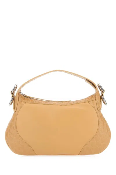 By Far Sand Leather Yana Handbag, 33 Cm X 19 Cm In Beige O Tan
