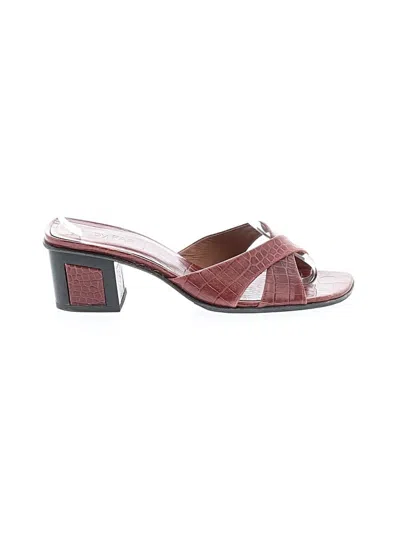 Pre-owned By Far Sandals In Burgundy