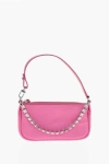 By Far Satin Rachel Mini Bag With Jewel Chain In Pink