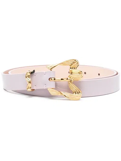 By Far Sculpted-buckle Belt In Rosa