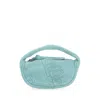 By Far Sea Green Suede Micro Cush Handbag In Blue
