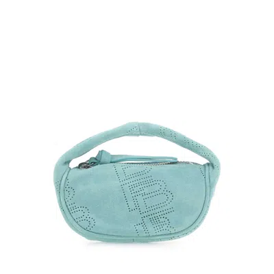 By Far Sea Green Suede Micro Cush Handbag In Blue