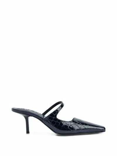 By Far Serena Crocodile-embossed Leather Mules In Animal Print