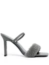 By Far Ada 100 Shearling Strap Sandals In Gray