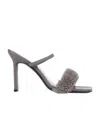 By Far Ada 100 Shearling Strap Sandals In Gray