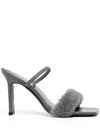 By Far Ada Double Strap Heeled Sandals In Grey