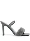 By Far Ada Double Strap Heeled Sandals In Grey