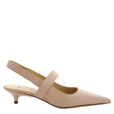 By Far Shirley Nappa Pointed-toe Pumps In Brown