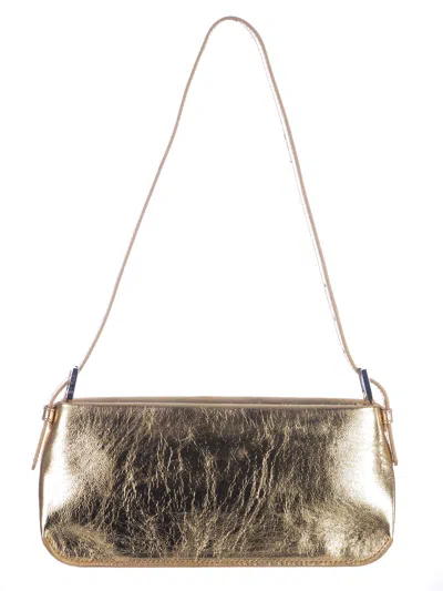 By Far Shoulder Bag  Dulce In Metallic Leather In Pale Gold