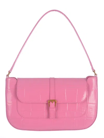 By Far Miranda Crocodile-embossed Shoulder Bag In Pink