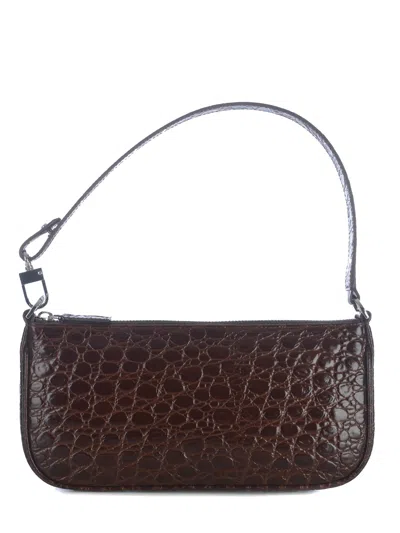 By Far Shoulder Bag  Rachel Medium In Croco Leather In Brown