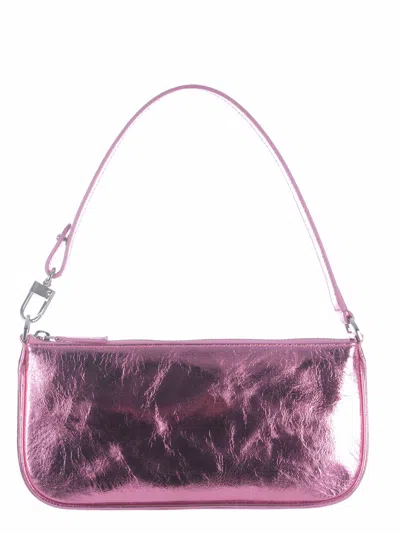 By Far Shoulder Bag   In Metallic Leather In Pink