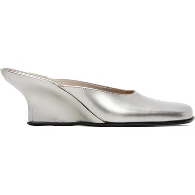 By Far Silver Caroo Closed Toe Heels
