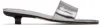 By Far Silver Ceni Eel Embossed Metallic Leather Heeled Sandals