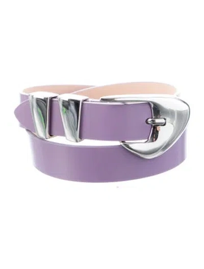Pre-owned By Far Skinny Leather Waist Belt W/ Tags In Purple