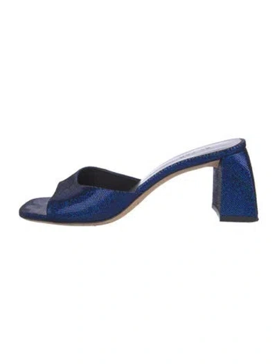 Pre-owned By Far Slides In Blue