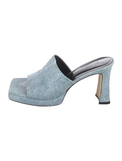 Pre-owned By Far Slides In Blue