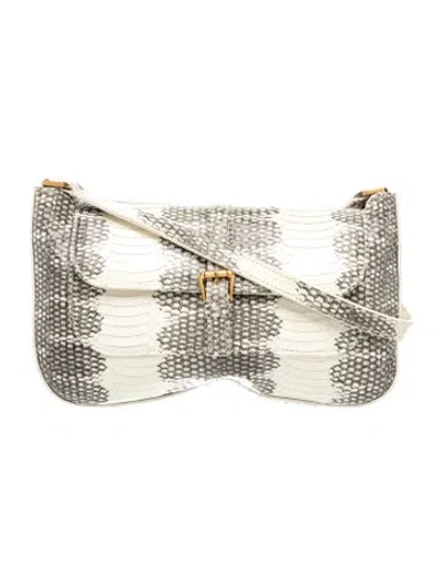 Pre-owned By Far Snakeskin Shoulder Bag In Neutrals