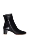 By Far Sofia Square-toe Block-heel Boots In Black