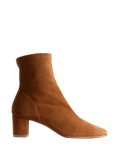 By Far Sofia Suede Ankle Boots In Brown